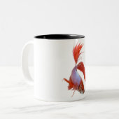 シャムの戦いの魚(Bettaのsplendens) ツートーンマグカップ (正面左)