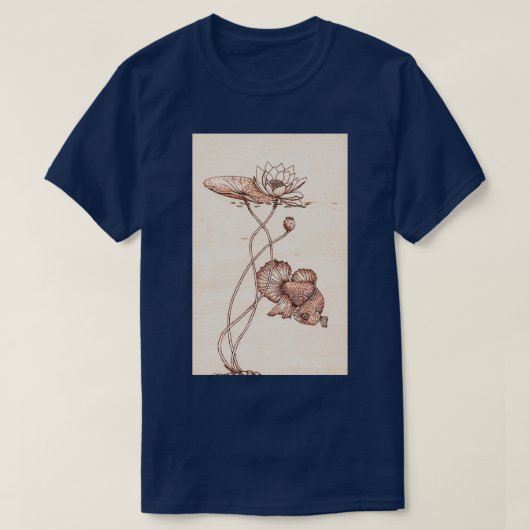 シャムの戦い魚Betta脾臓と水李 Tシャツ (デザイン正面)