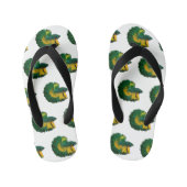 シャムの戦闘魚の漫画イラストレーション キッズビーチサンダル (フットベッド)