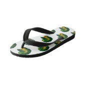 シャムの戦闘魚の漫画イラストレーション キッズビーチサンダル (アングル)