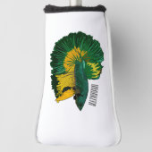 シャムの戦闘魚の漫画イラストレーション ゴルフヘッドカバー (回転90)