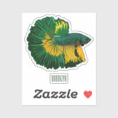 シャムの戦闘魚の漫画イラストレーション シール (シート)