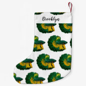 シャムの戦闘魚の漫画イラストレーション スモールクリスマスストッキング (裏面)