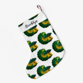 シャムの戦闘魚の漫画イラストレーション スモールクリスマスストッキング (裏面 (吊り時))