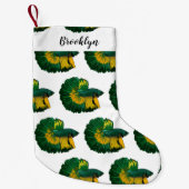 シャムの戦闘魚の漫画イラストレーション スモールクリスマスストッキング (正面)