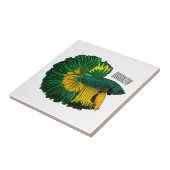 シャムの戦闘魚の漫画イラストレーション タイル (側面)