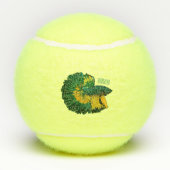 シャムの戦闘魚の漫画イラストレーション テニスボール (裏面)