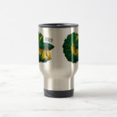 シャムの戦闘魚の漫画イラストレーション トラベルマグ (中央)