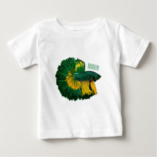 シャムの戦闘魚の漫画イラストレーション ベビーTシャツ