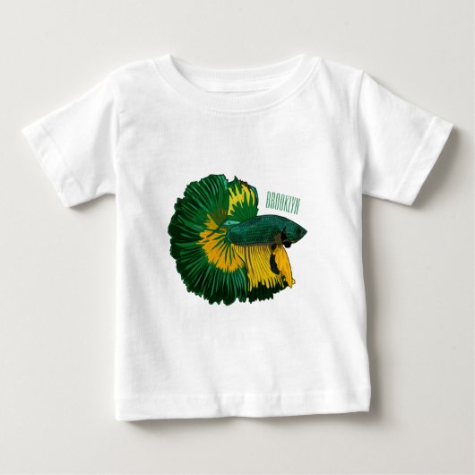 シャムの戦闘魚の漫画イラストレーション ベビーTシャツ (正面)