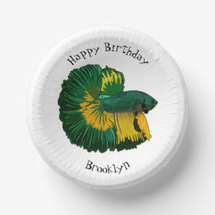 シャムの戦闘魚の漫画イラストレーション ペーパーボウル