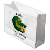 シャムの戦闘魚の漫画イラストレーション ラージペーパーバッグ (正面アングル)