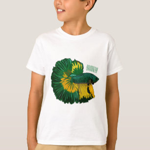 シャムの戦闘魚の漫画イラストレーション Tシャツ