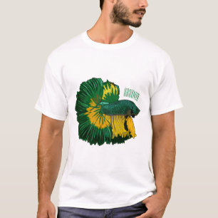 シャムの戦闘魚の漫画イラストレーション Tシャツ