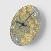シャムの王国の地図 ラウンド壁時計 (傾斜)