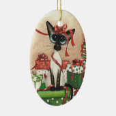 シャムの赤いリボン セラミックオーナメント (右)