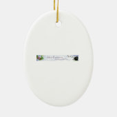 シャムの赤いリボン セラミックオーナメント (裏面)