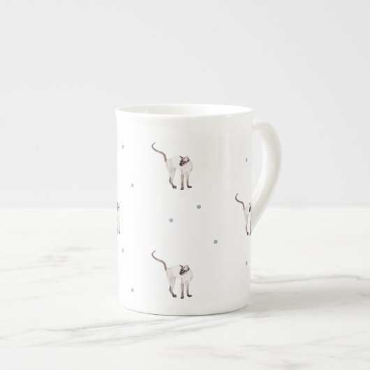 シャムの骨灰磁器のティーカップ ボーンチャイナマグカップ (正面右)