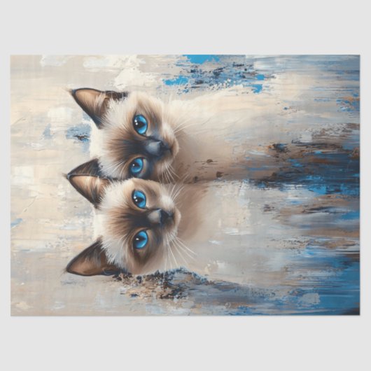 シャムはっきりした猫の絵を描デコペ 薄葉紙 (正面)