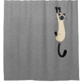 シャムぶら下がったネコ |おもしろい猫 シャワーカーテン (正面)