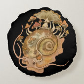 シャムカタツムリ精霊動物円枕 ラウンドクッション (裏面)