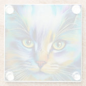 シャムカラフル猫の閉じ込め ガラスコースター (裏面)