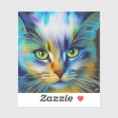 シャムカラフル猫の閉じ込め シール (シート)