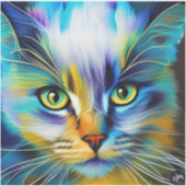 シャムカラフル猫の閉じ込め シール (正面)