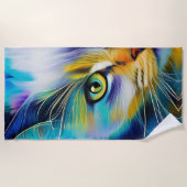 シャムカラフル猫の閉じ込め ビーチタオル (正面)