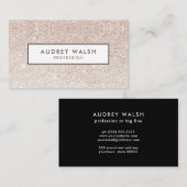 シャムガーリーパスタイリッシュンピンクグリッターとホワイト 名刺 (正面/裏面)