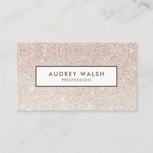 シャムガーリーパスタイリッシュンピンクグリッターとホワイト 名刺 (正面)