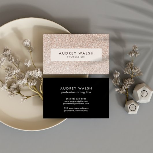 シャムガーリーパスタイリッシュンピンクグリッターラグジュアリー 名刺