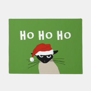 シャムサンタクロース キャッおもしろいトクリスマス ドアマット