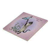 シャムネキャットバタフライとデイジー タイル (側面)