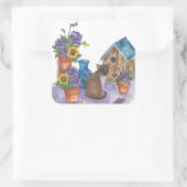 シャムネキャットバードハウスパンジー水彩「アンソニー」 スクエアシール (バッグ)