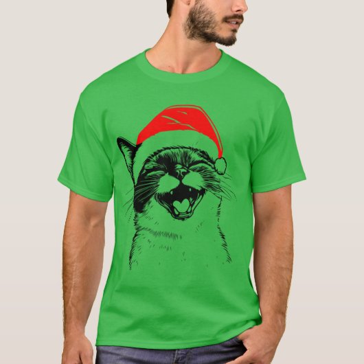 シャムネコのクリスマス Tシャツ (正面)