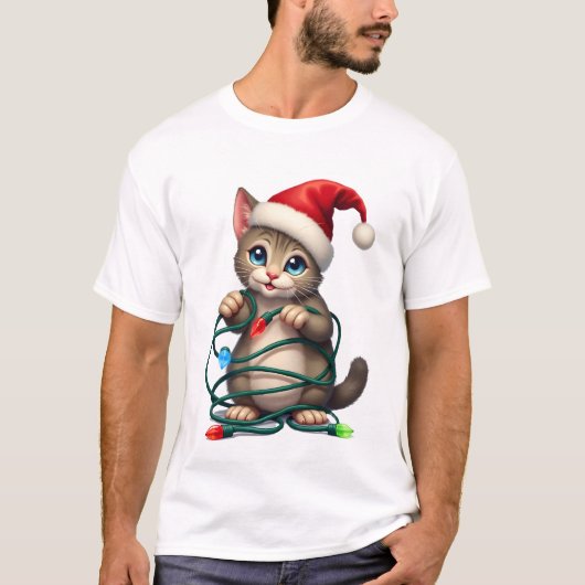 シャムネコのクリスマスVネック(2) Tシャツ (正面)