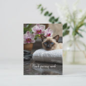 シャムネコのスパでのひととき ありがとう ポストカード (スタンド正面)