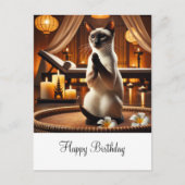 シャムネコのスパ・バースデー ポストカード (正面)