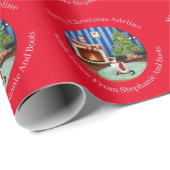 シャムパーソナライズされたス猫のクリスマス ラッピングペーパー (ロールコーナー)