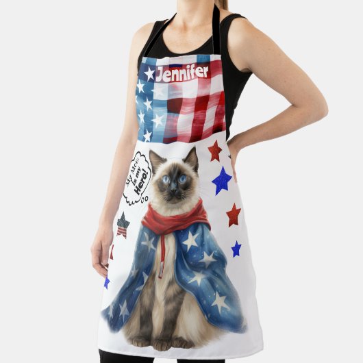 シャムパーソナライズされた猫ママママオールオーバープリントエプロン エプロン (インサイチュ)
