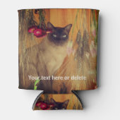 シャムパーソナライズされた猫 缶クーラー (正面)