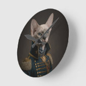 シャムファンシーーキティキャットポートレート ラウンド壁時計 (傾斜)