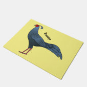 シャムマントヒゴインコのイラスト ドアマット (アングル)