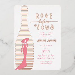 シャムモダンパーニュロセビエウィーブーブライダルシャワー 箔招待状