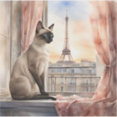 シャムリラックスネコの窓敷居 シール (正面)