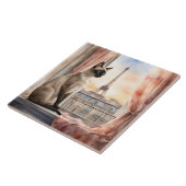 シャムリラックスネコの窓敷居 タイル (側面)