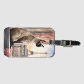 シャムリラックスネコの窓敷居 ラゲッジタグ (正面横)