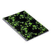 シャムロかわいらしックパターン、黒のアクセサリーに緑 ノートブック (右側)