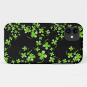 シャムロかわいらしックパターン、黒のアクセサリーに緑 Case-Mate iPhoneケース (裏面(横))